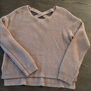 Crisscross open back knitted sweater